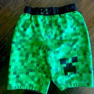 Minecraft Swim Trunks Size Large Great Condition